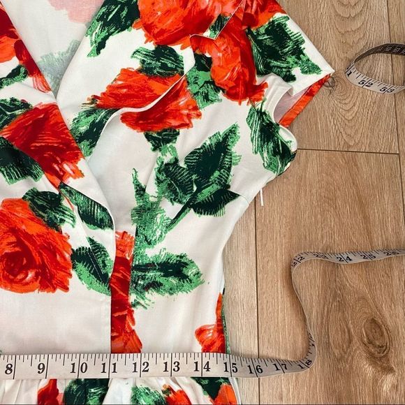 Pin Up Couture Retro Floral Rose Print Rockabilly A Line Dress Womens Size Large - Picture 7 of 8